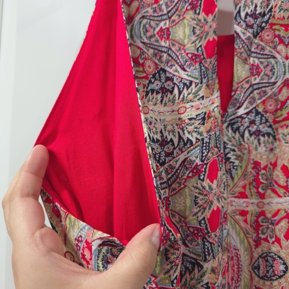 LULUS Design Major Red Print Sleeveless Swing Mini Dress, Moroccan Print, Size M - Picture 8 of 14